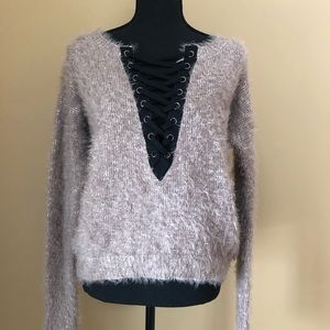 NWOT Express lace up sweater